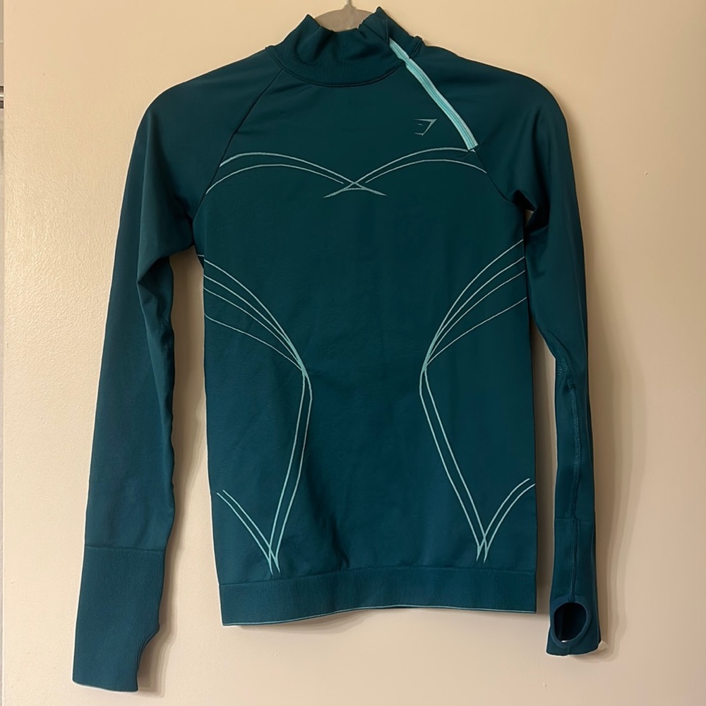 Gymshark Apex Seamless 1/4 Zip - Teal/Aqua